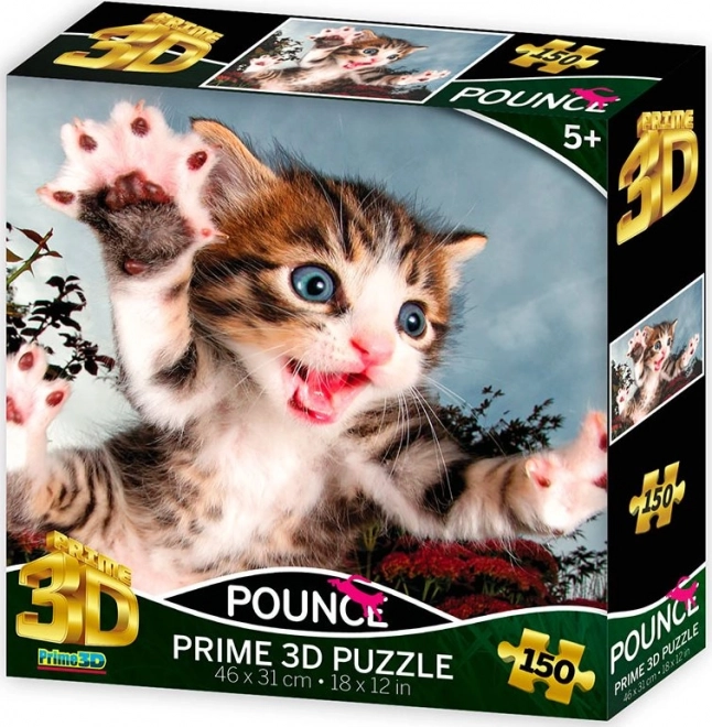 3D Jumping Cat Puzzle with Depth Effect