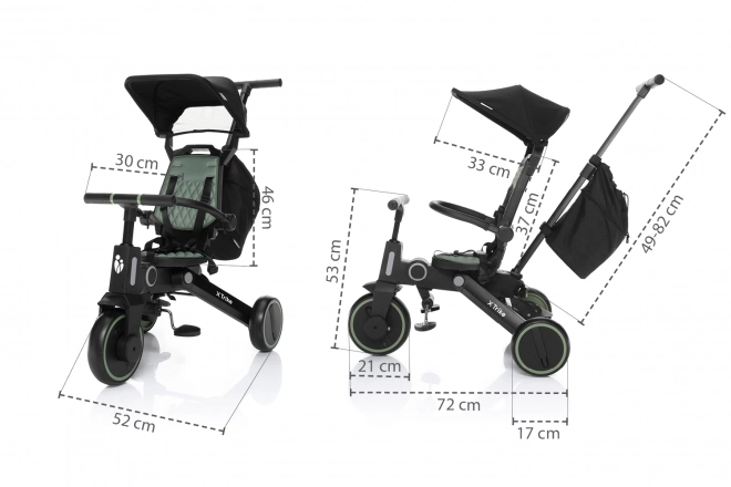 X Trike District Green Multifunctional Tricycle