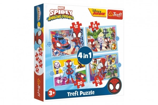 Puzzle Spidey and His Amazing Friends 4-in-1 Set