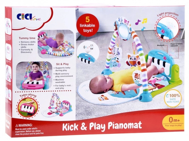 Baby Play Mat with Piano and Projector – red