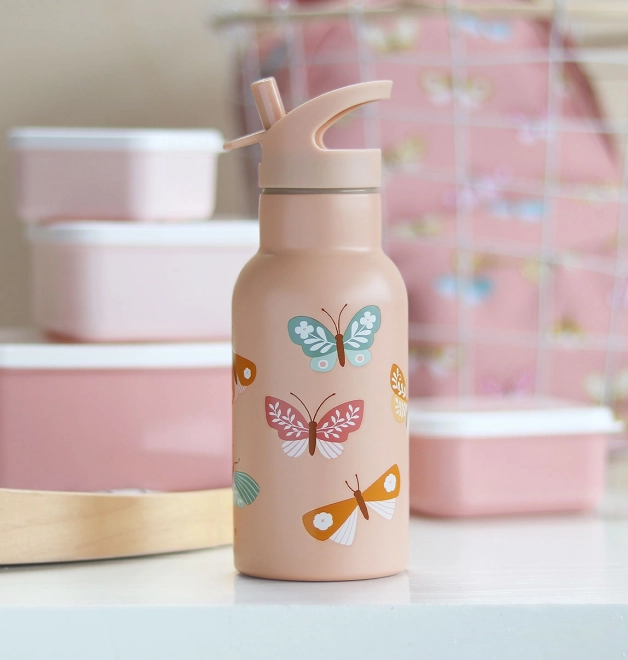 A Little Lovely Company Rozsdamentes acél ivópalack 500 ml – Pillangó