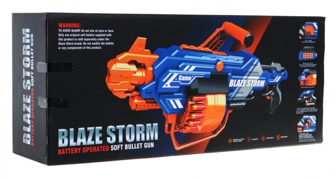 Large Toy Gun Blaze Storm with Foam Darts and Support Handle