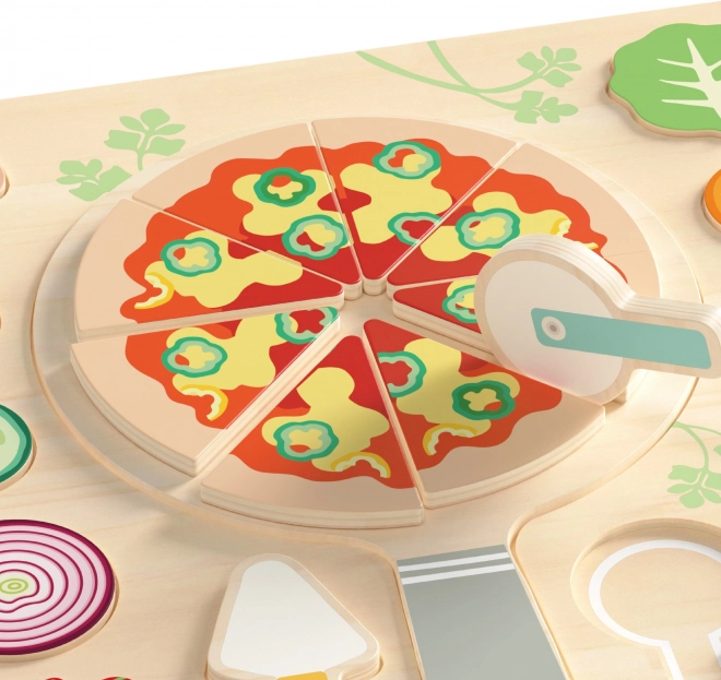 CLASSIC WORLD Holzspielzeug Pizza zum Schneiden, Puzzle 22 Teile