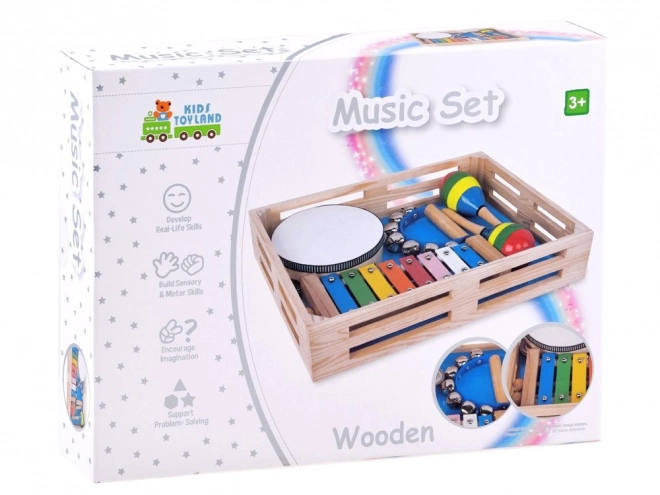 Colorful Wooden 4-in-1 Instrument Set for Kids