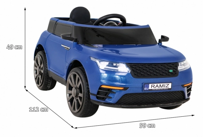 Super-S elektrické auto pre deti + Diaľkové ovládanie + Pomalý štart + EVA kolesá + Zvuky Svetlá – Modré