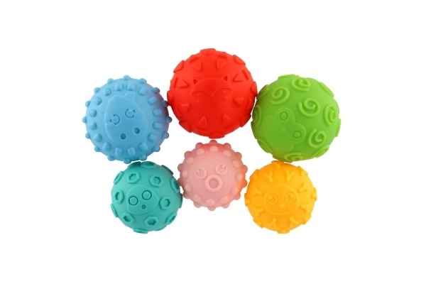 Set Of Textured Rubber Balls - 6 Pieces