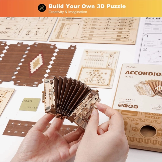 Wooden 3D Puzzle Pull Accordion