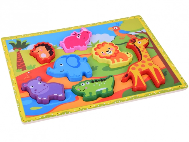 Wooden Safari Animal Shape Puzzles