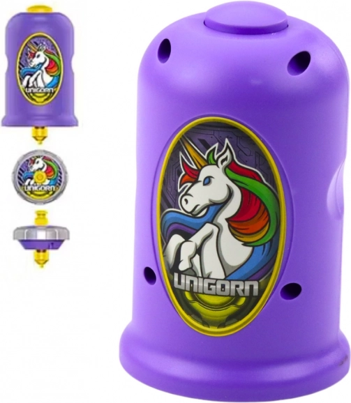 Purple Unicorn Spinning Top Set