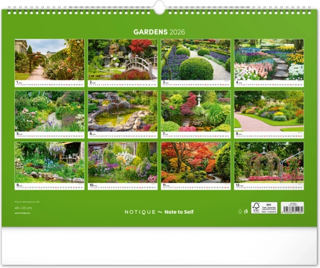Wall Calendar Gardens 2026