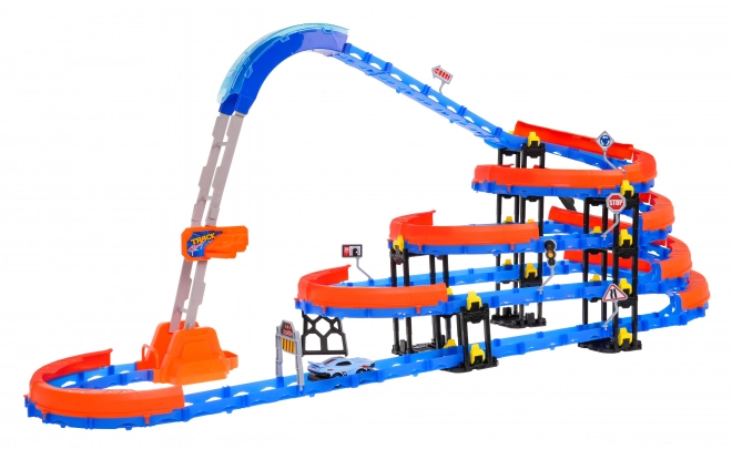 Racing Track Set with Ladder and LED Car for Kids 3+