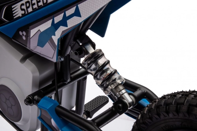 Battery-Powered Blue Kids Motocross Bike