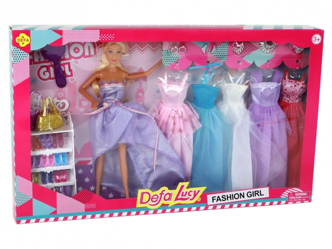 Doll with Long Blond Hair and Accessories Set