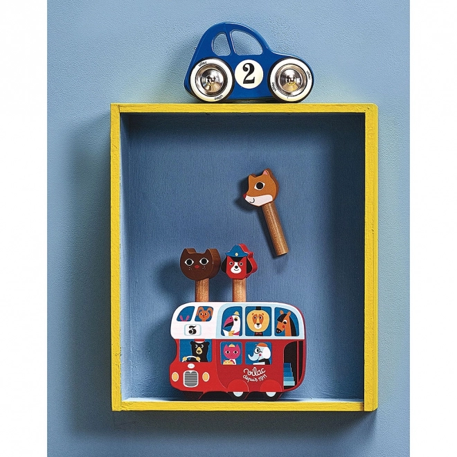 Blue Wooden Toy Car by Vilac