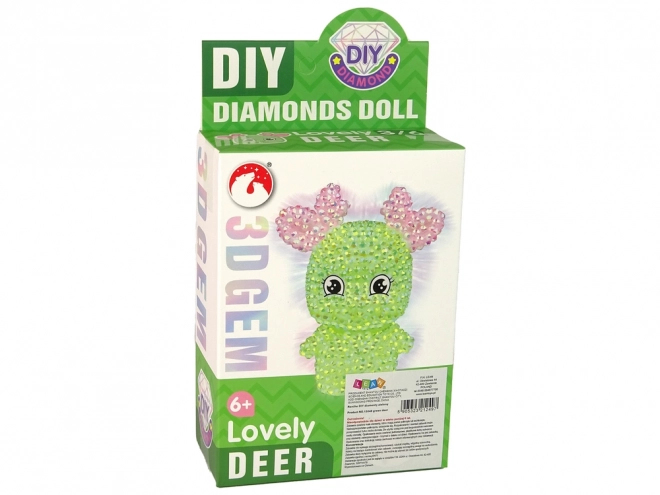 Diy Diamond Green Reindeer 3D Keychain Kit