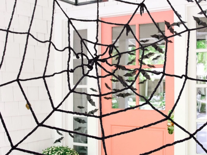 Large Black Halloween Spider Web Decoration