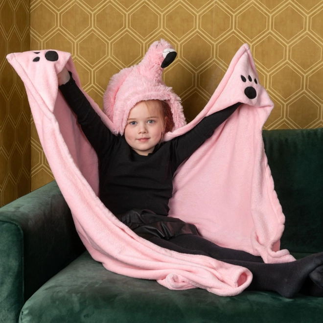 Cozy Noxxiez Flamingo Hooded Blanket with Animal Design and Paw Pockets