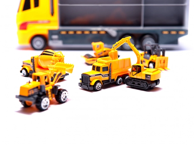 Truck Transporter with Construction Vehicles