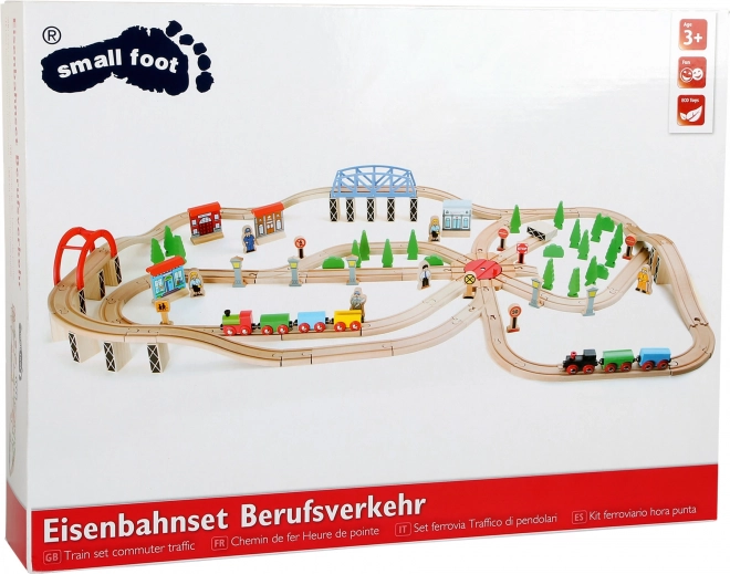 Wooden Train Set with 140 Pieces