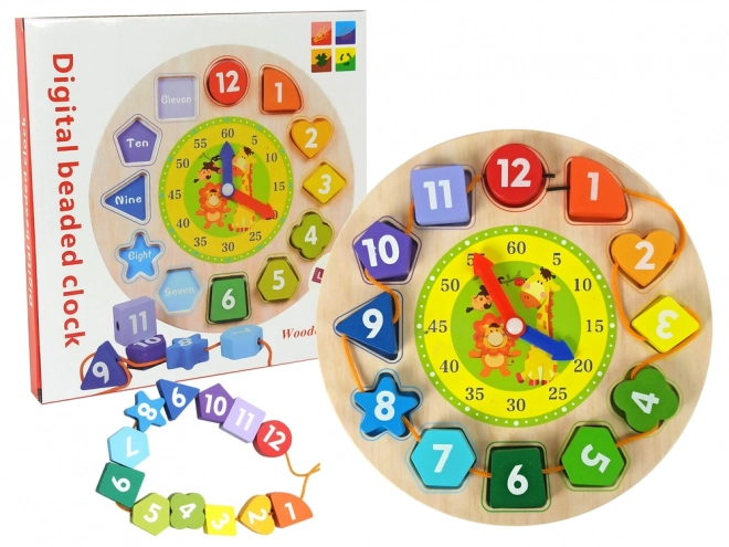 Wooden Educational Clock & Shape Sorter