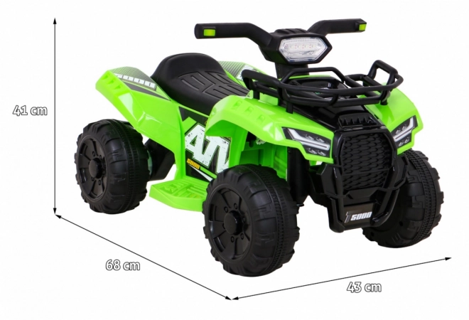 Green Children's Ride-On Quad with LED & MP3