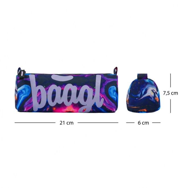 Baagl student pencil case marble