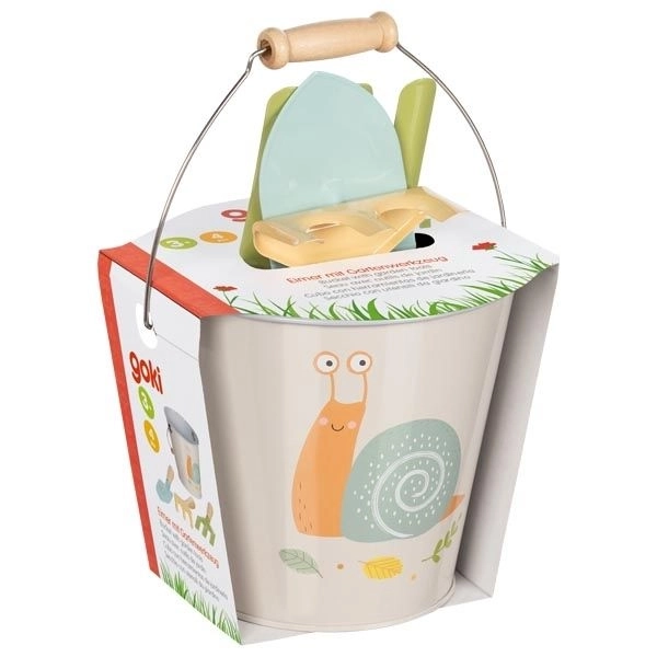Bucket with Mini Tools and Happy Snail Design