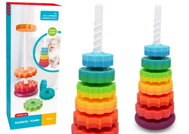 Rainbow Rotating Tower Stacking Toy