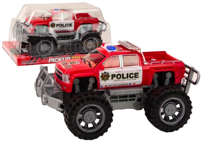 Red Police Pickup Truck