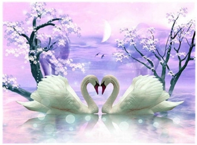 Diamond Painting Swan Love 30x40cm