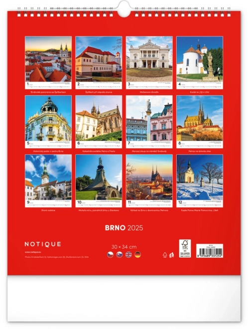 Wall Calendar Brno 2025