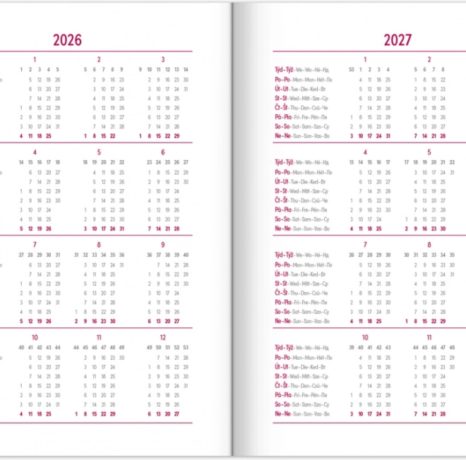 Weekly Diary Blue 2026