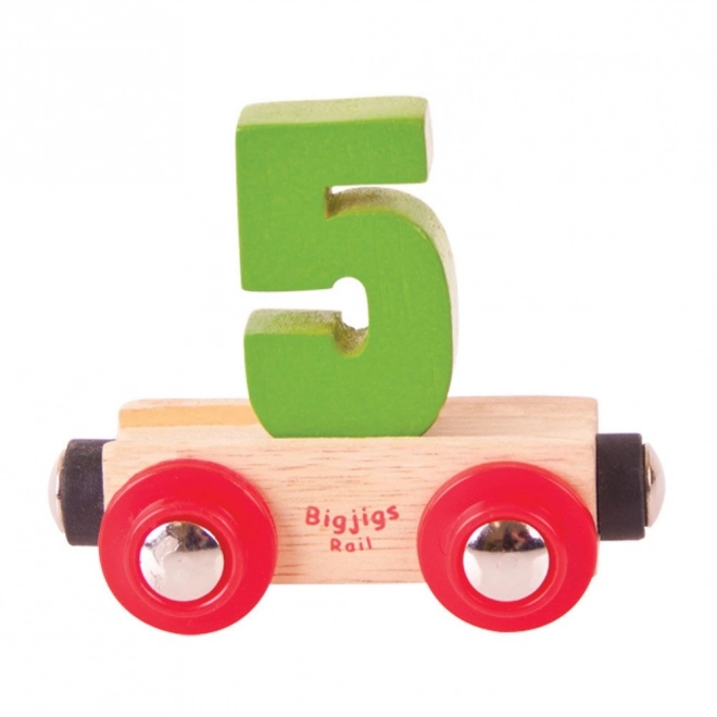 Wooden Number 5 Train Wagon