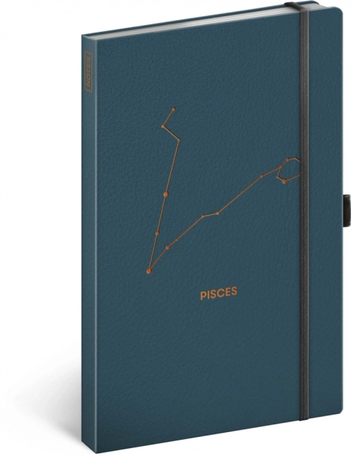 Luxury Pisces Zodiac Notebook with Elastic Closure