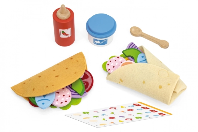 Wooden Taco Food Set