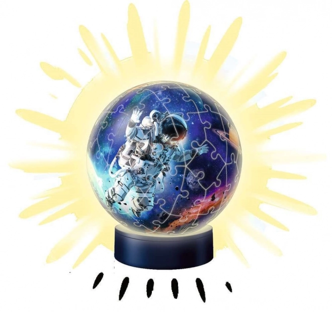 3D Glowing Astronaut Sphere Puzzle