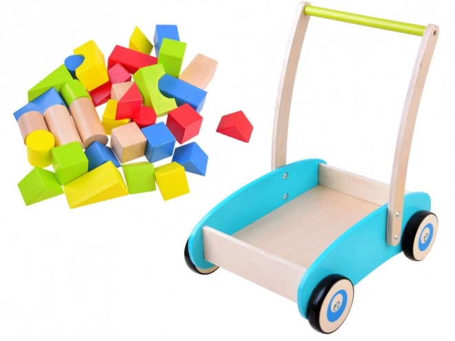 Wooden Push Walker with Blocks