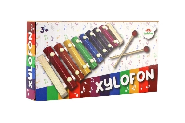 Colorful Wooden and Metal Xylophone with Mallets