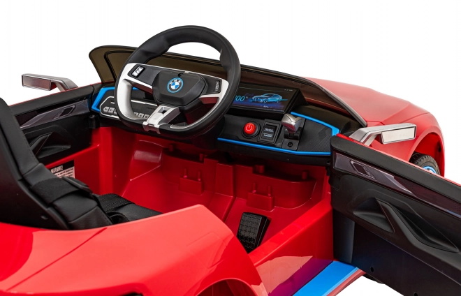 Auto BMW i4 na akumulátor pre deti biele – Červené