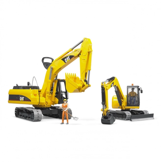 Mini Excavator CAT with Figure