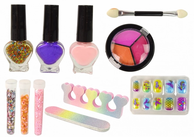 Rainbow Nail Art and Makeup Set