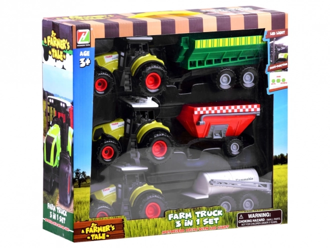 Farmer Tractor and Trailer Set