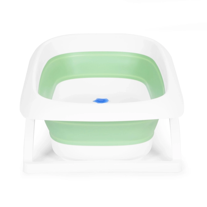 Foldable Baby Bathtub with Drain - Green Cow Design