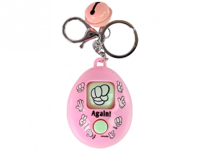 Pink Rock Paper Scissors Keychain