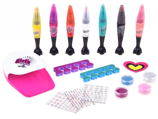 Children's Nail Painting Set with Nail Polish, Stickers, and Glitter