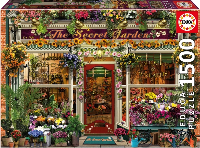 Educa Puzzle Mysterious Garden Flower Shop 1500 Pieces