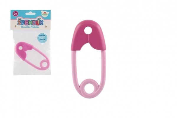 Baby Rattle Pin 12cm Pink