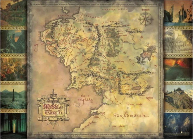 Puzzle Il Signore degli Anelli – mappa della Terra di Mezzo 1000 pezzi