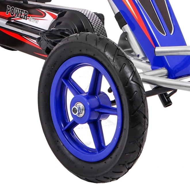 Go-kart Full Ahead AIR with Pedals for Kids 3+ Blue + Adjustable Seat + Inflatable Tires + Hand Brake