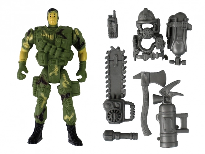Military Set: Helicopter, Combat Vehicle, Control Tower, Soldier